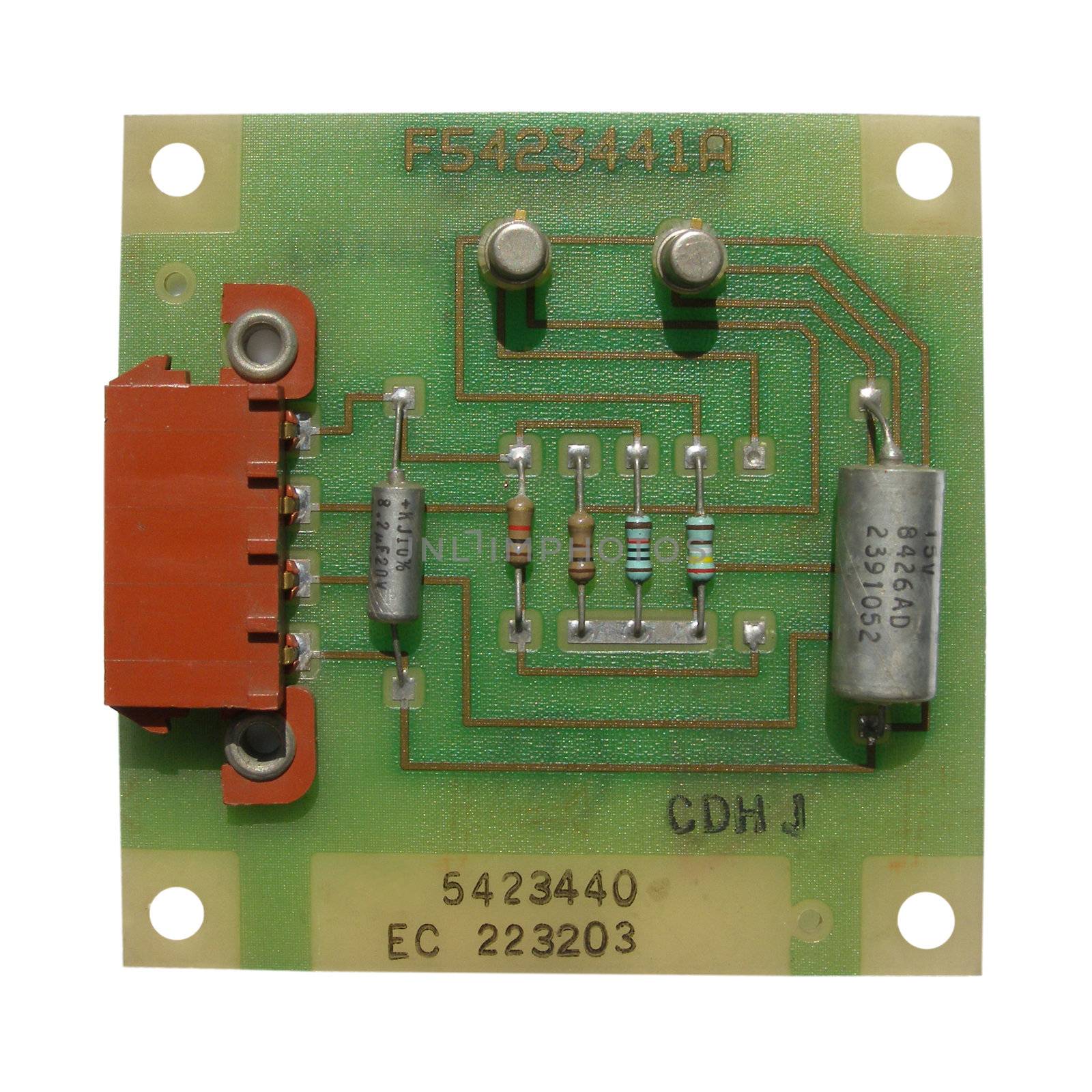 Printed circuit with electronic components