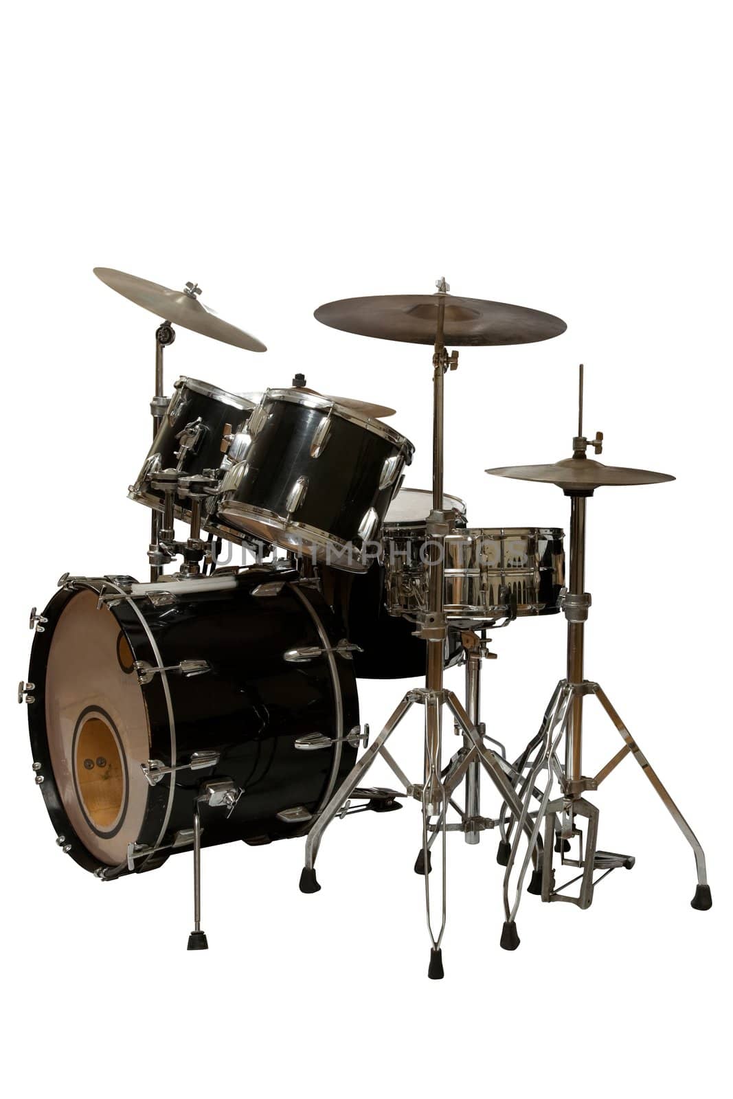 five piece drum kit (white background)