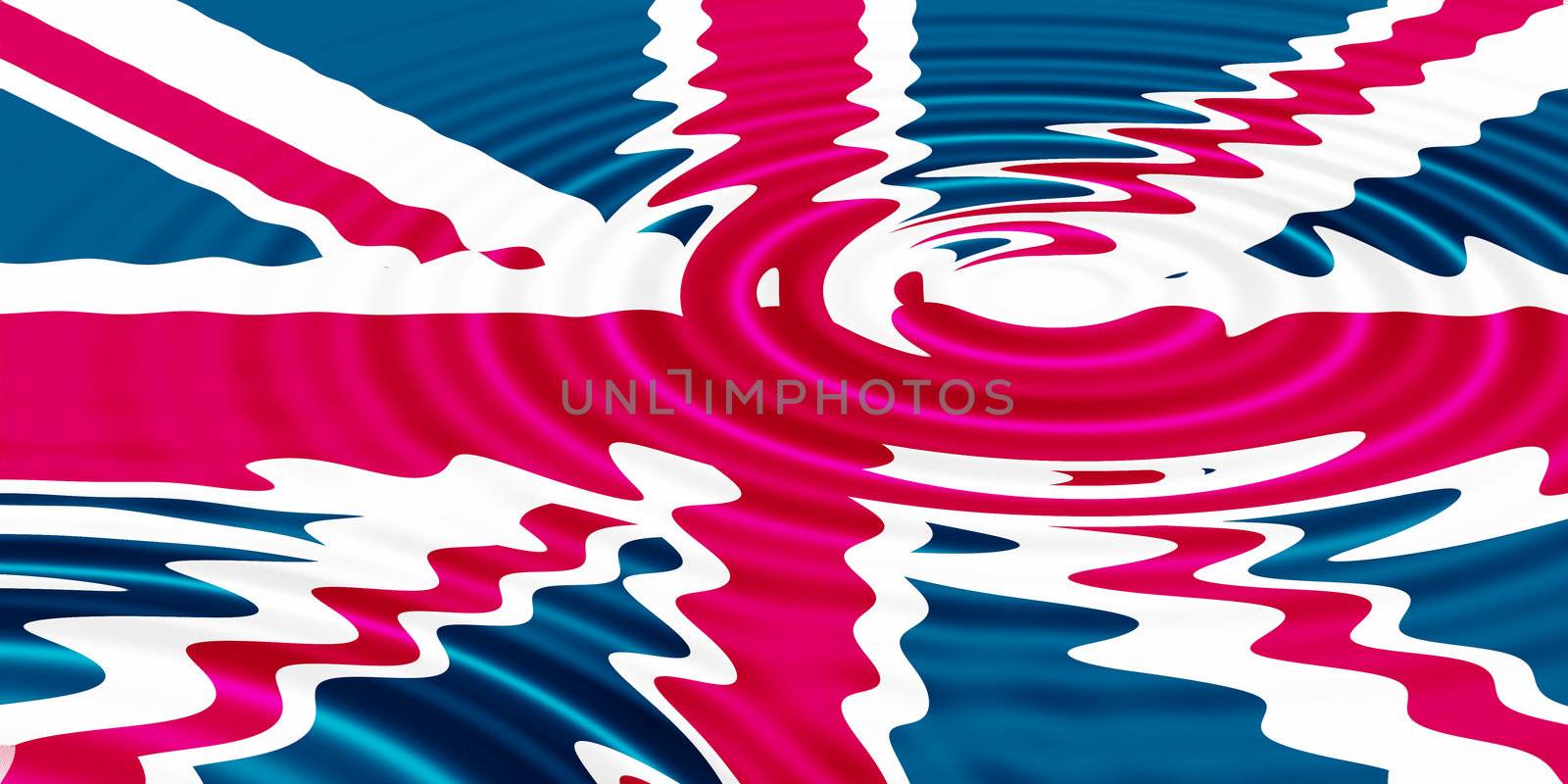 UK union jack flag underwater in a water pound