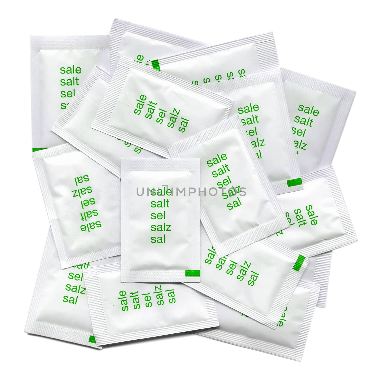 Salt bags isolated over a white background