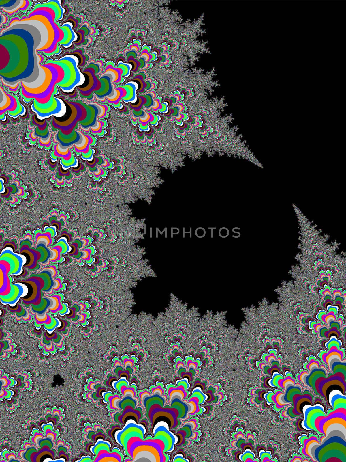 Fractal Mandelbrot set coloured illustration or background