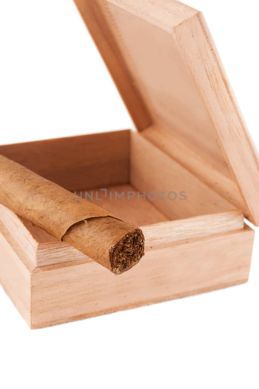 One left cigar in wooden box by Angel_a