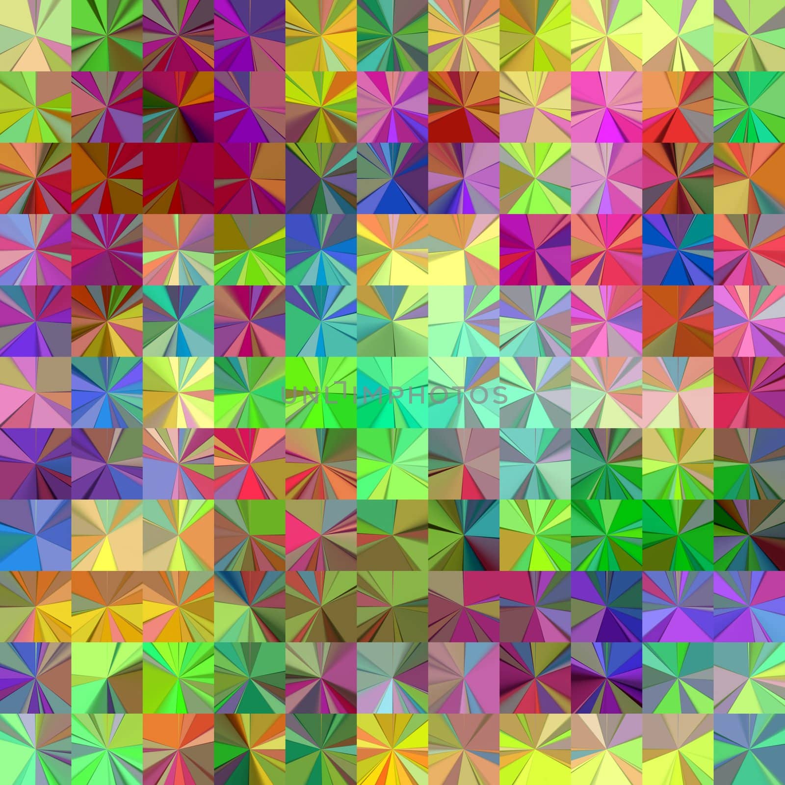 texture of many different bright spiral square tiles 