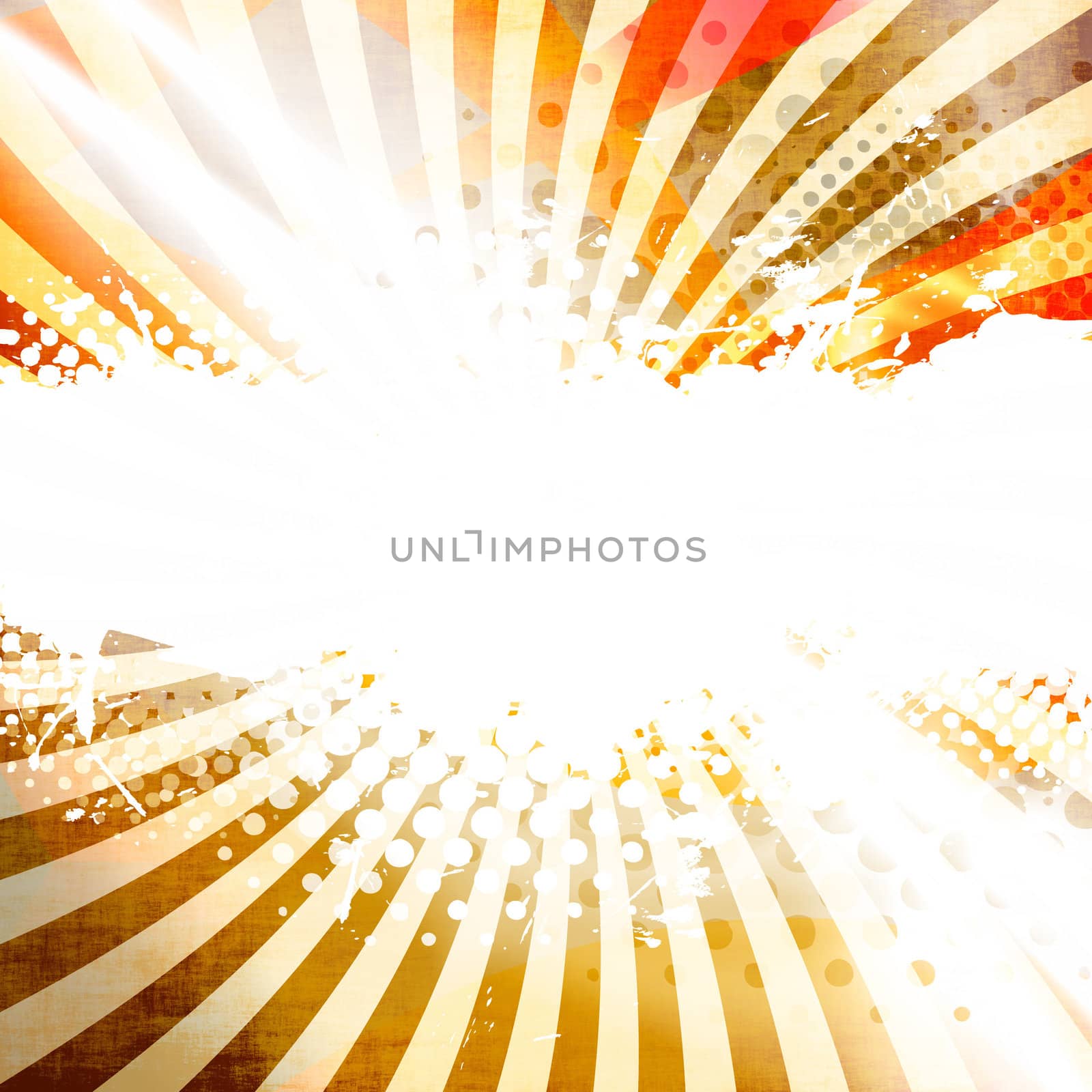 A golden abstract background layout with halftone dots and negative space.