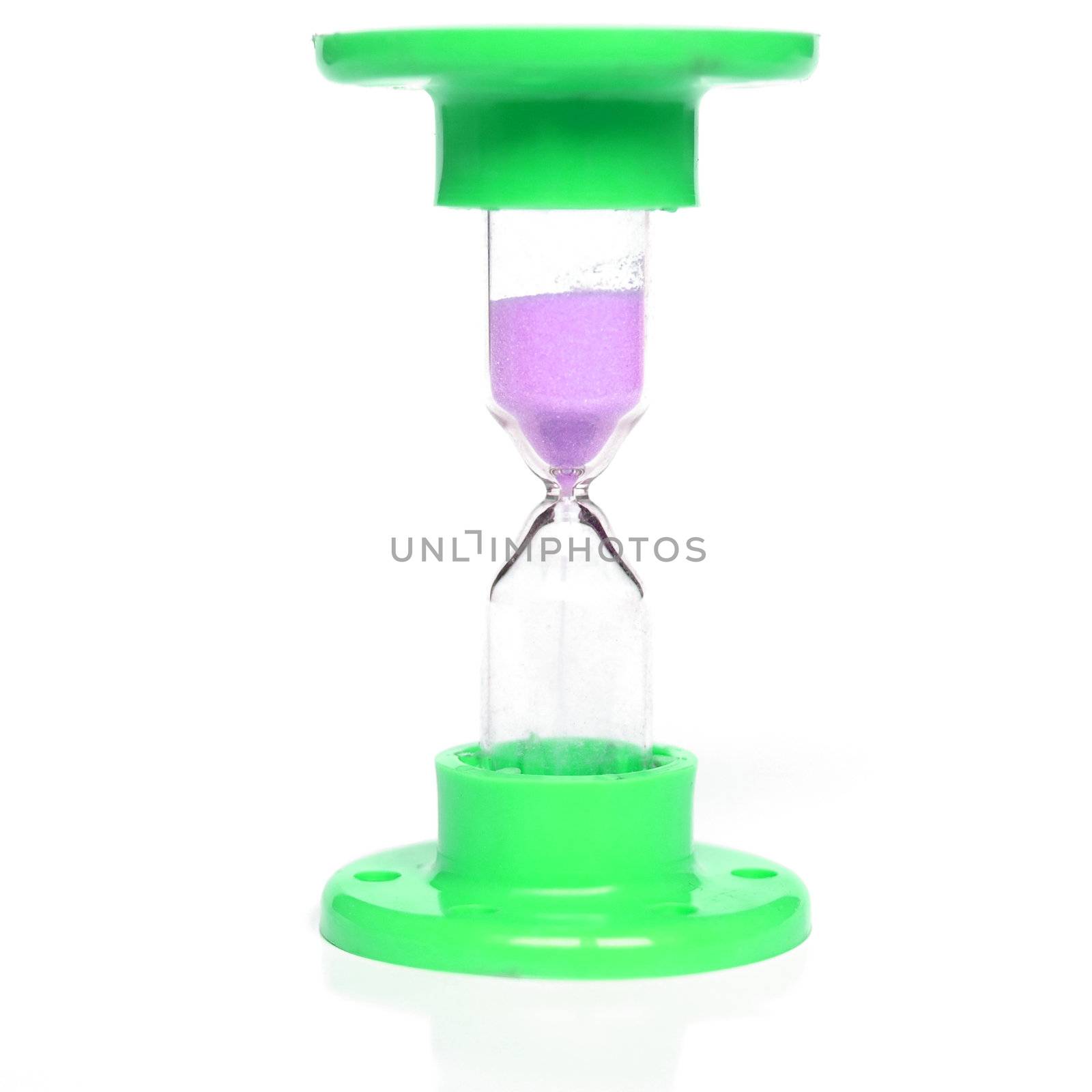 Hourglass for time measurement isolated over white