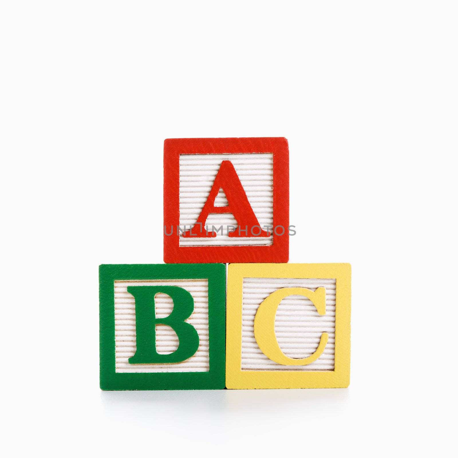 ABC Alphabet blocks stacked together.