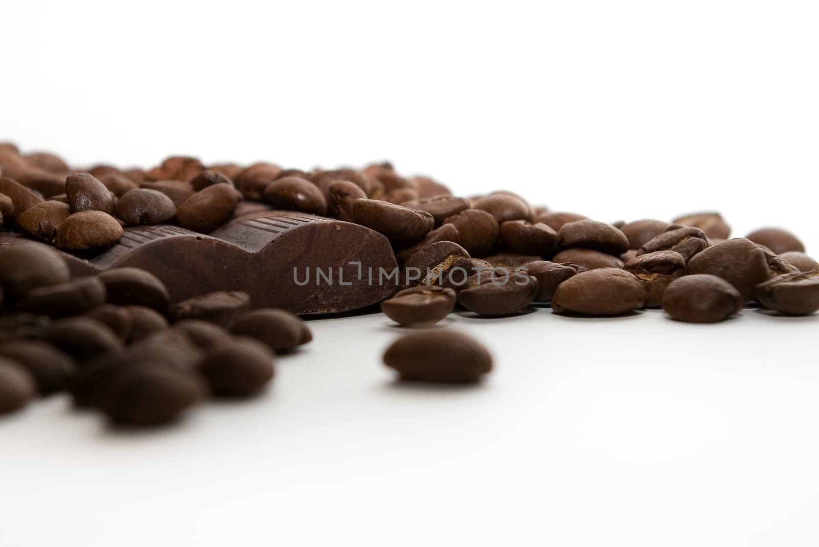 Chocolate-Coffee background: Close-up of a beans
