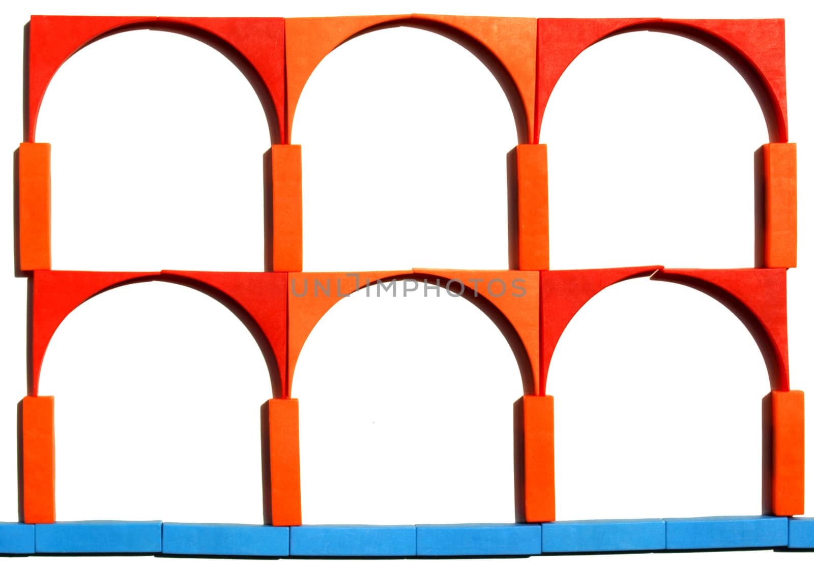 Tangram game toy with metaphysical town arcades
