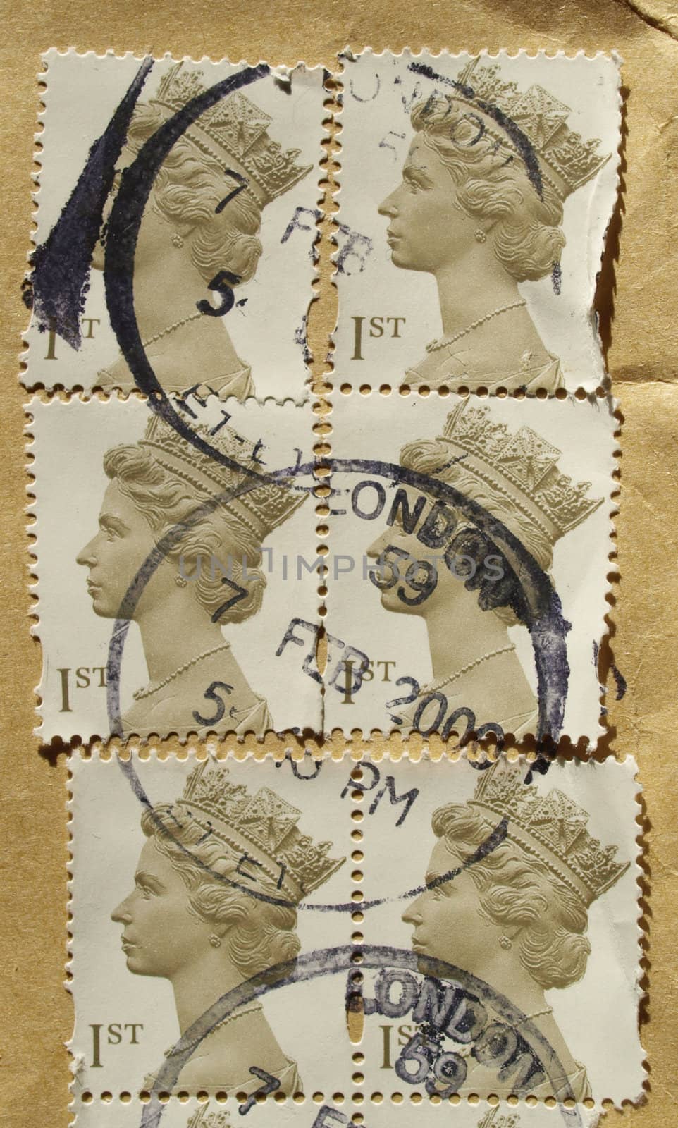 Range of British postage stamps from the UK