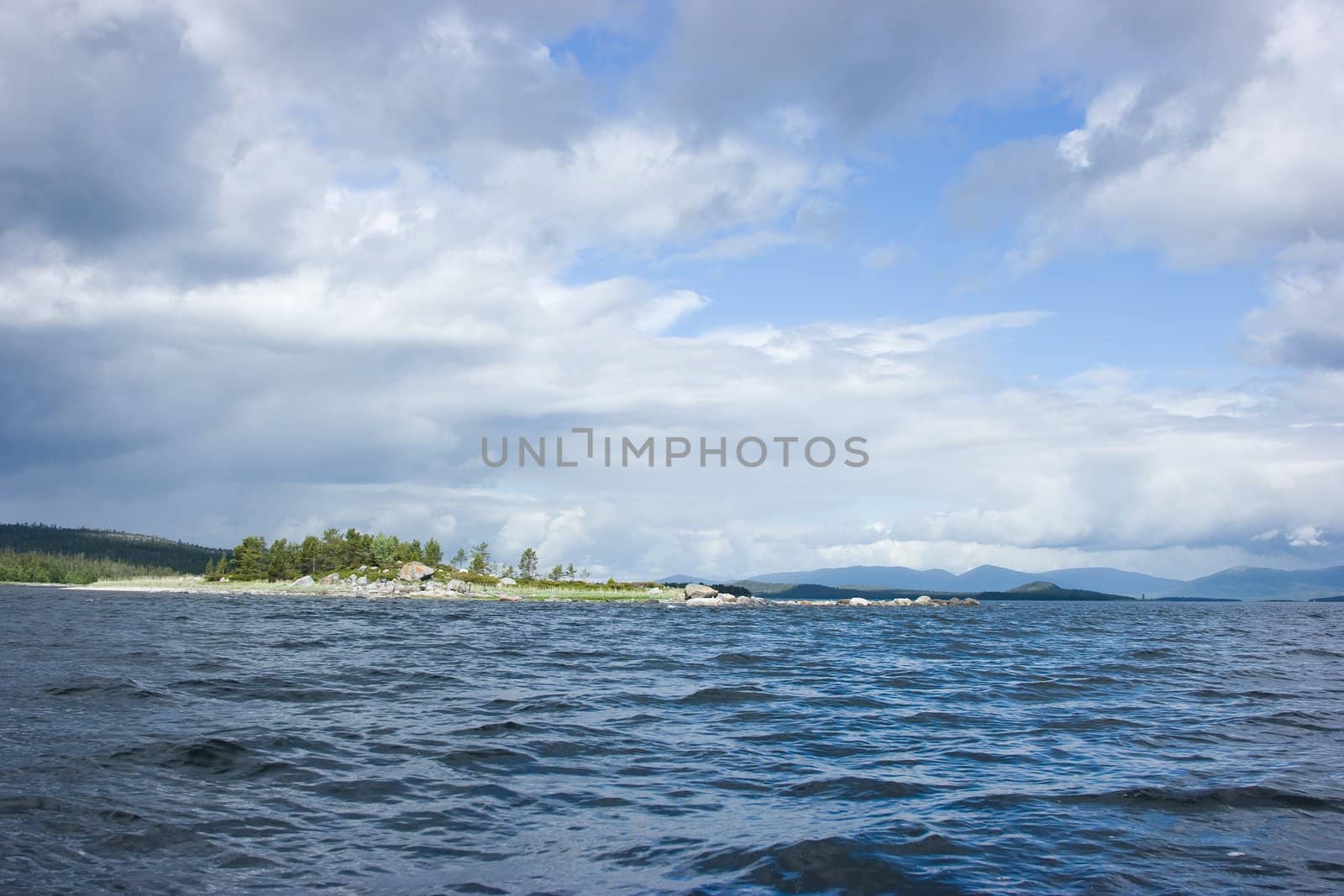 island in a gulf of the sea