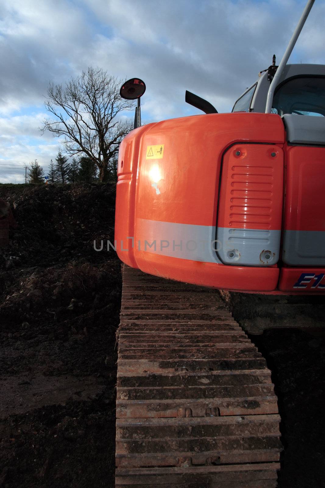 the back end of a heavy construction vehicle,