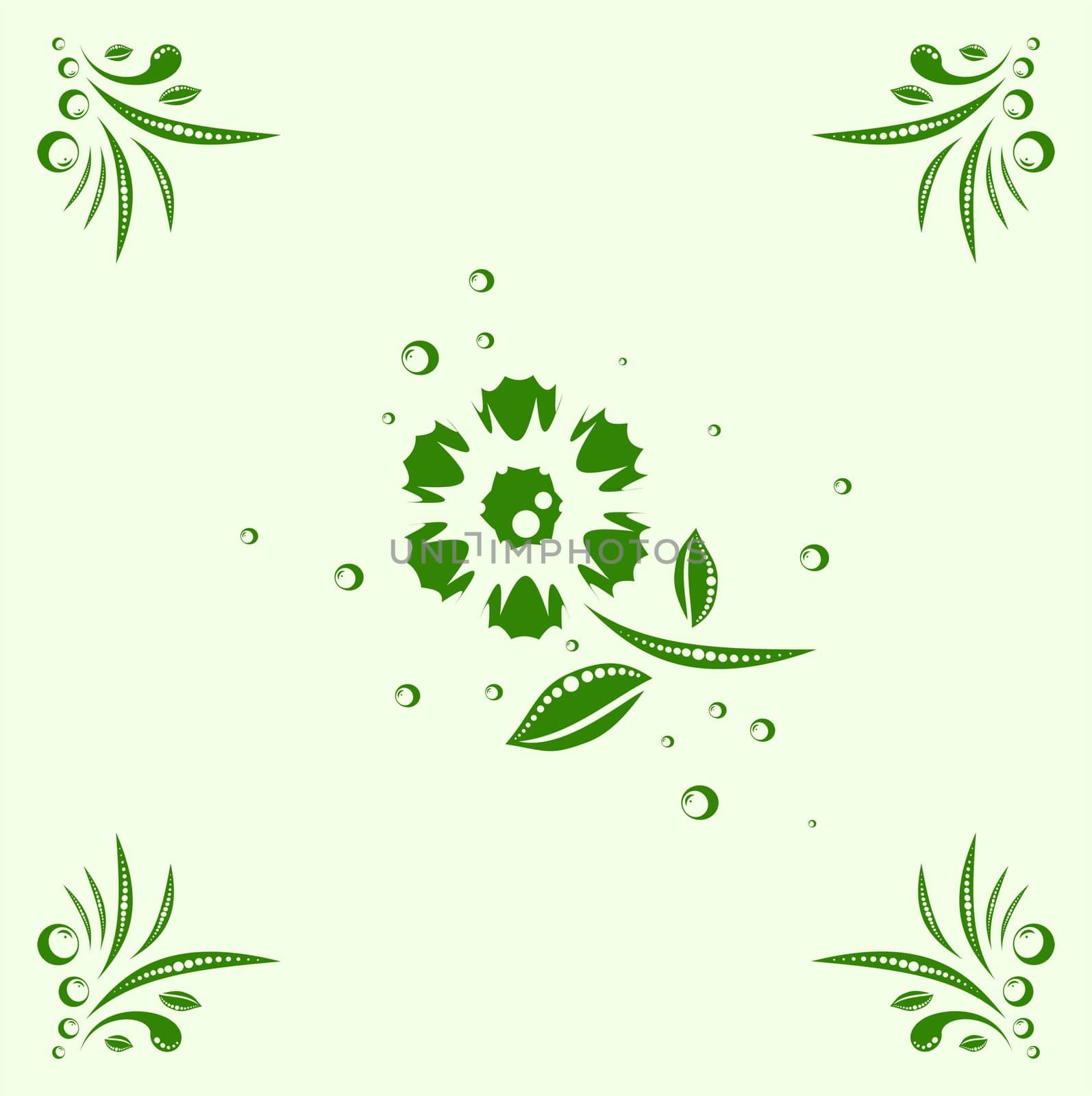 Green flower on a light background