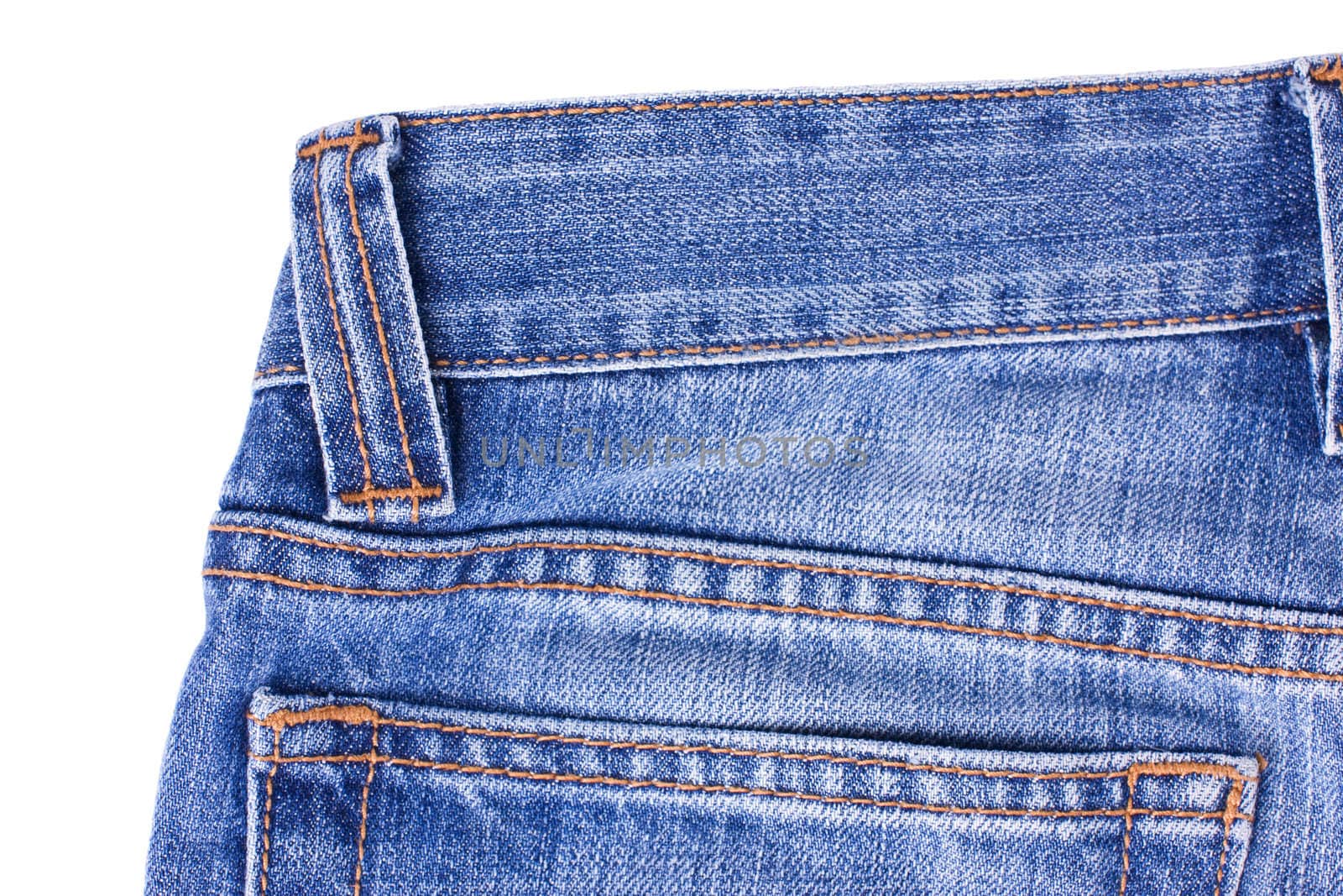 Blue Jeans with Seams isolated on white