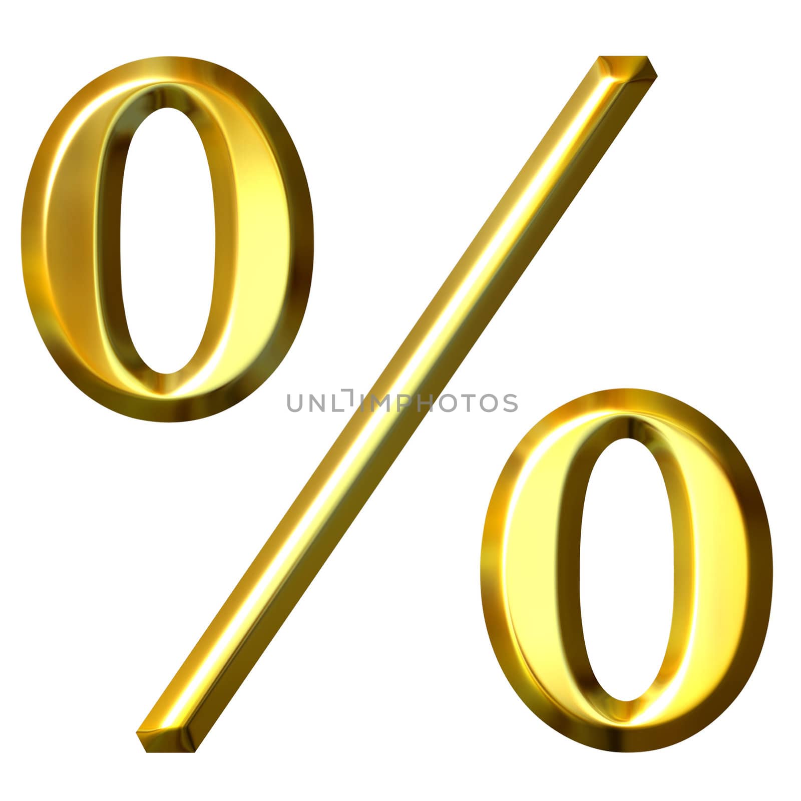 3d Golden Percentage Symbol by Georgios