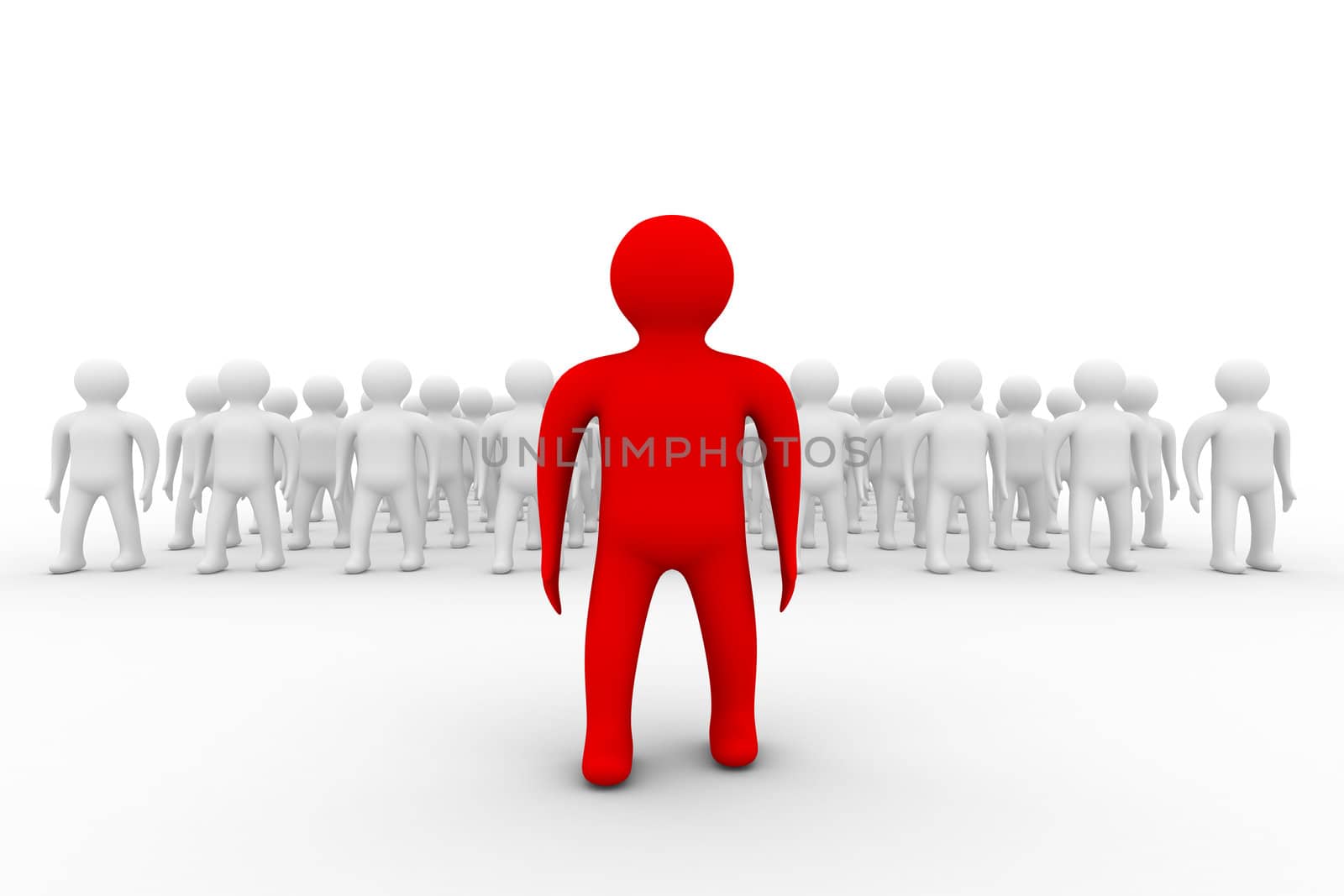 Conceptual image of teamwork. 3D image.