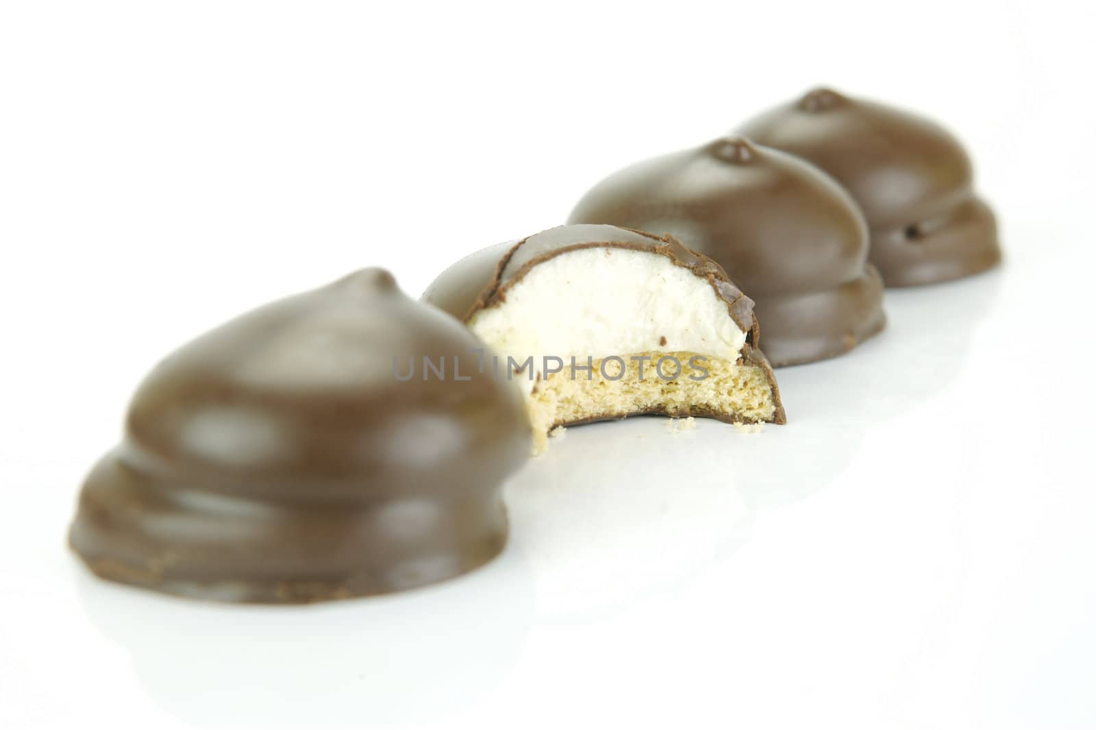 Marshmallow Biscuits isolated against a white background