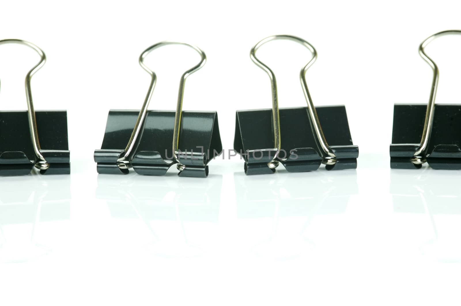 Paper clips isolated against a white background