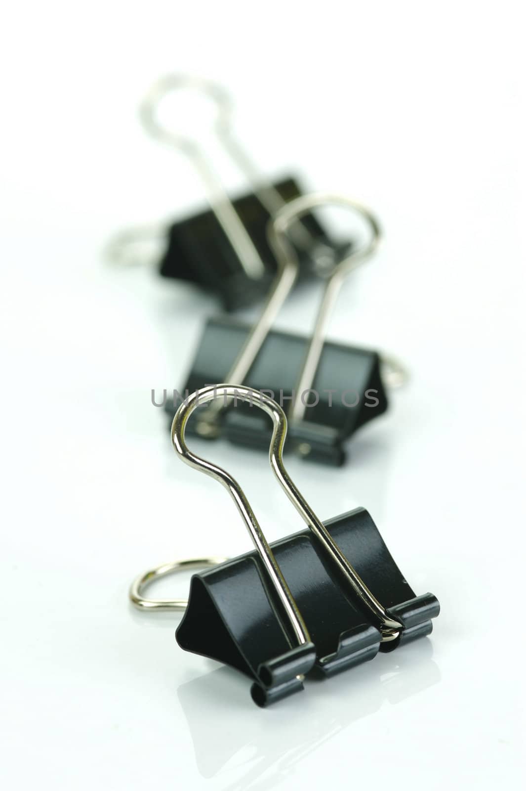 Paper clips isolated against a white background