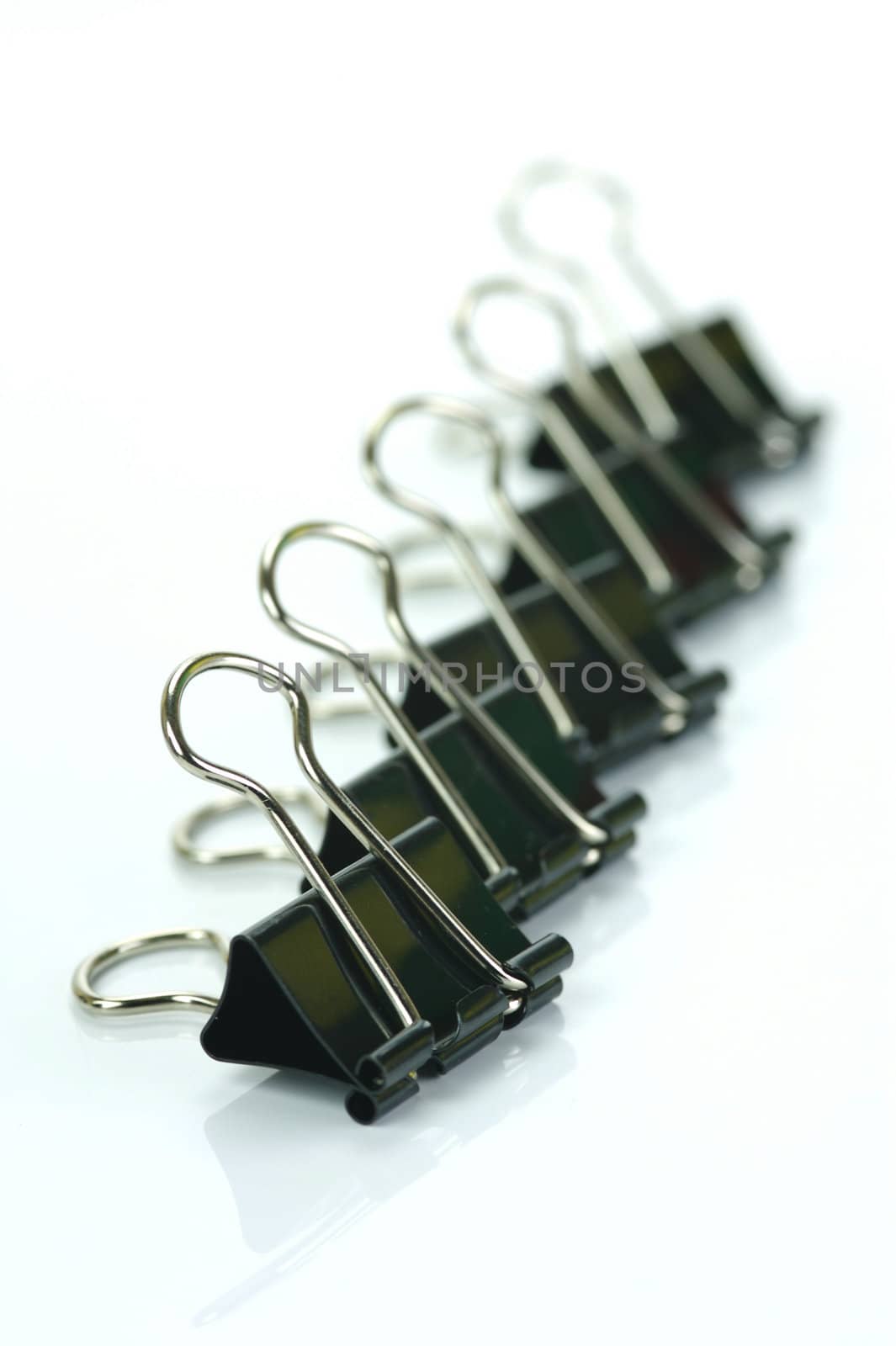 Paper clips isolated against a white background