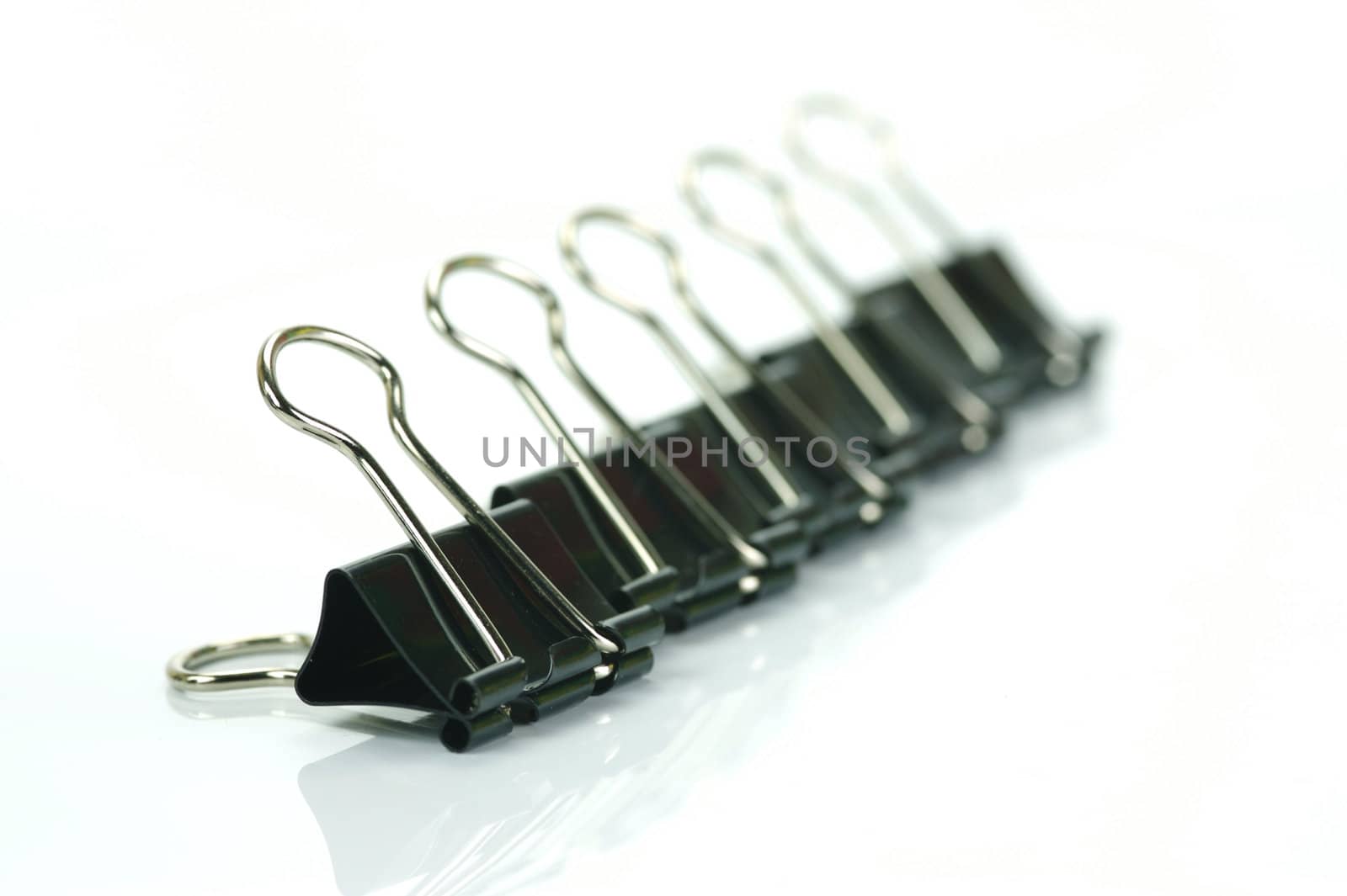 Paper clips isolated against a white background