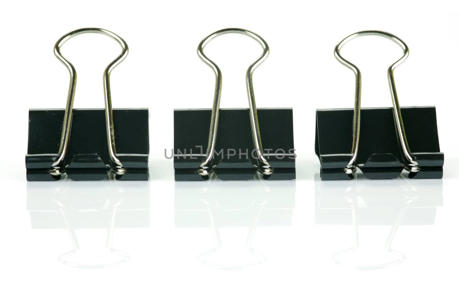 Paper clips isolated against a white background