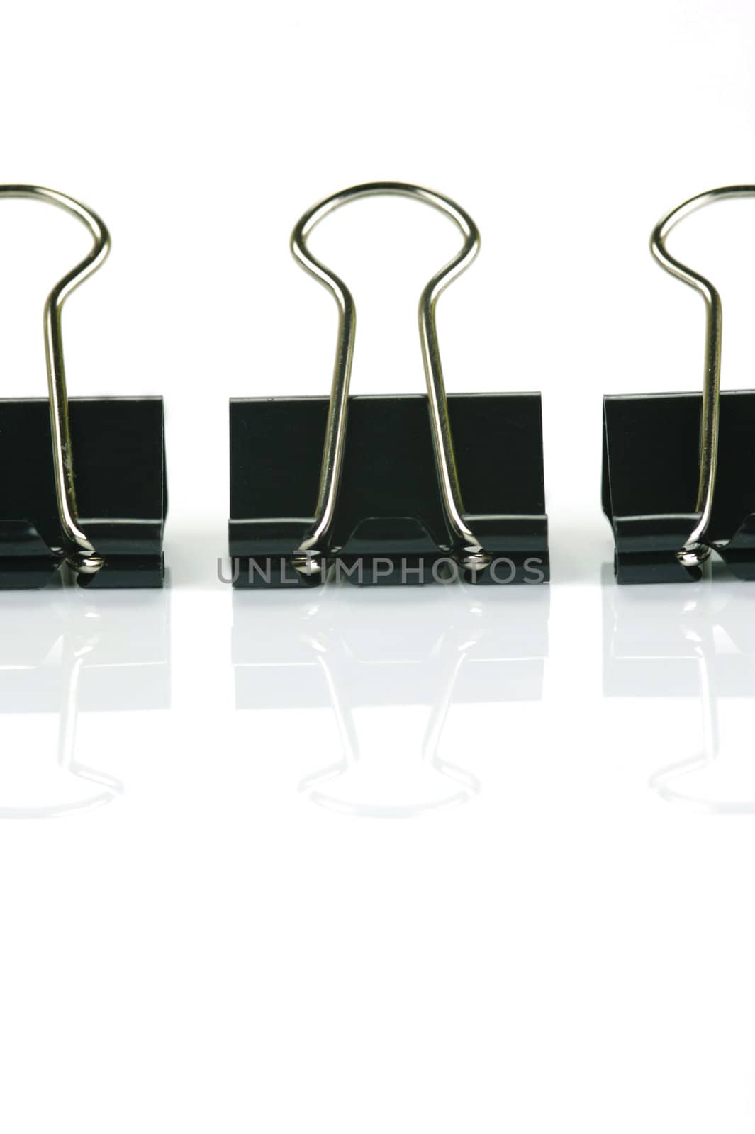 Paper clips isolated against a white background