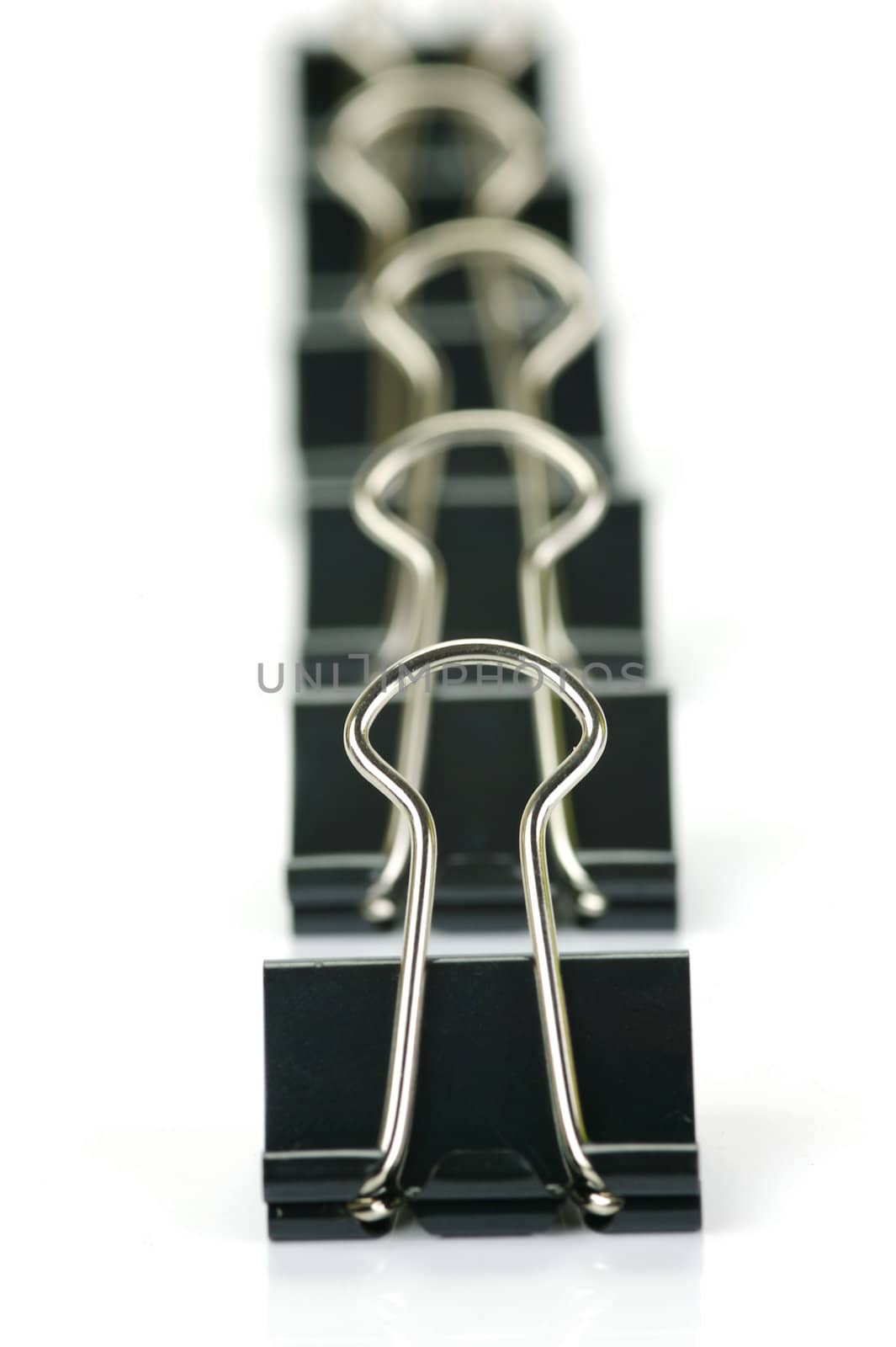 Paper clips isolated against a white background