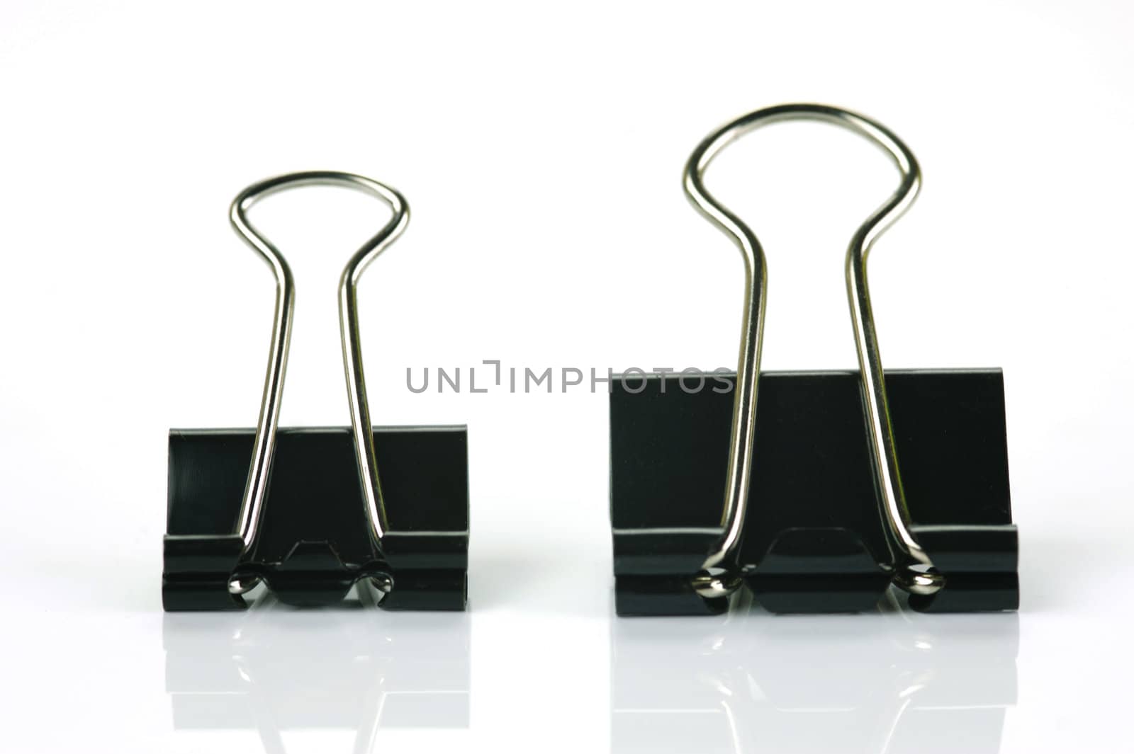 Paper clips isolated against a white background