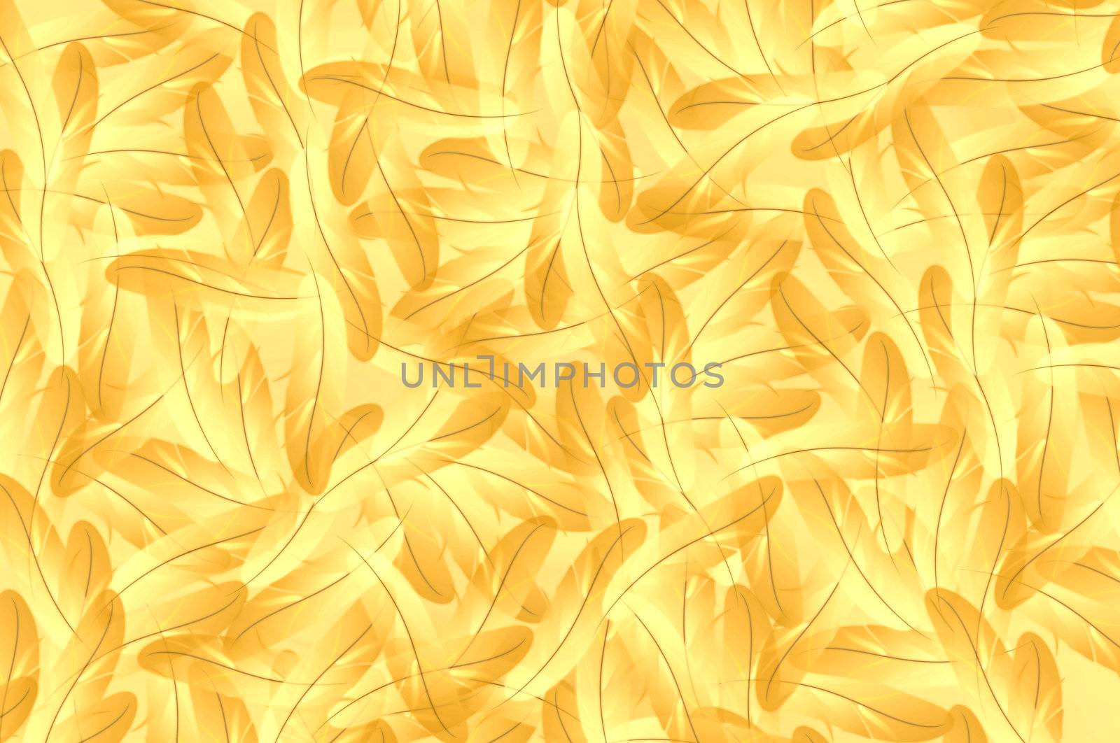 The grunge abstract yellow feathers illustration background