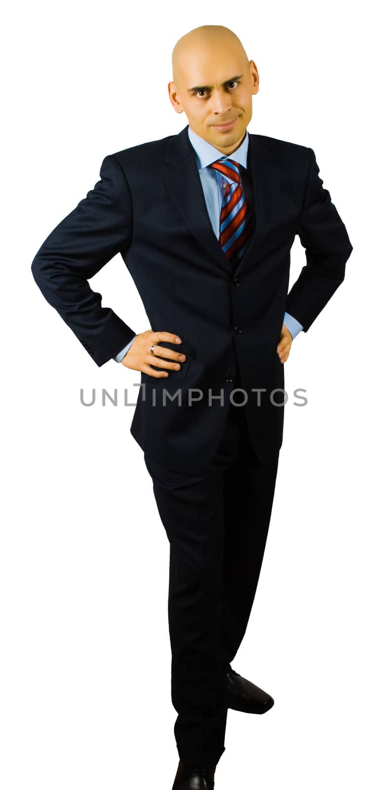 portrait of hansome businessman isolated on white with clipping path