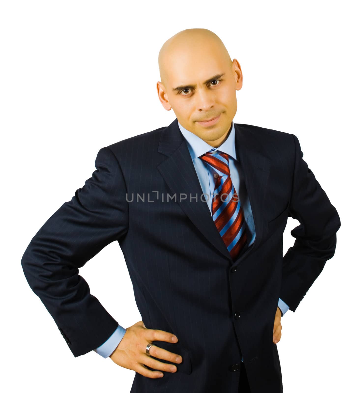 portrait of smiling businessman isolated on white with clipping path