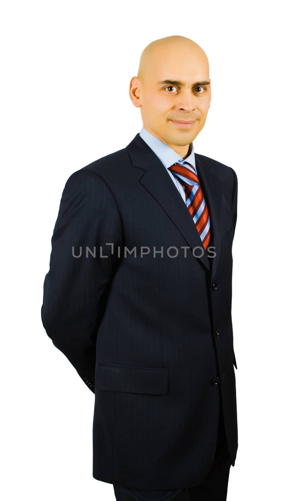 portrait of smiling businessman isolated on white with clipping path