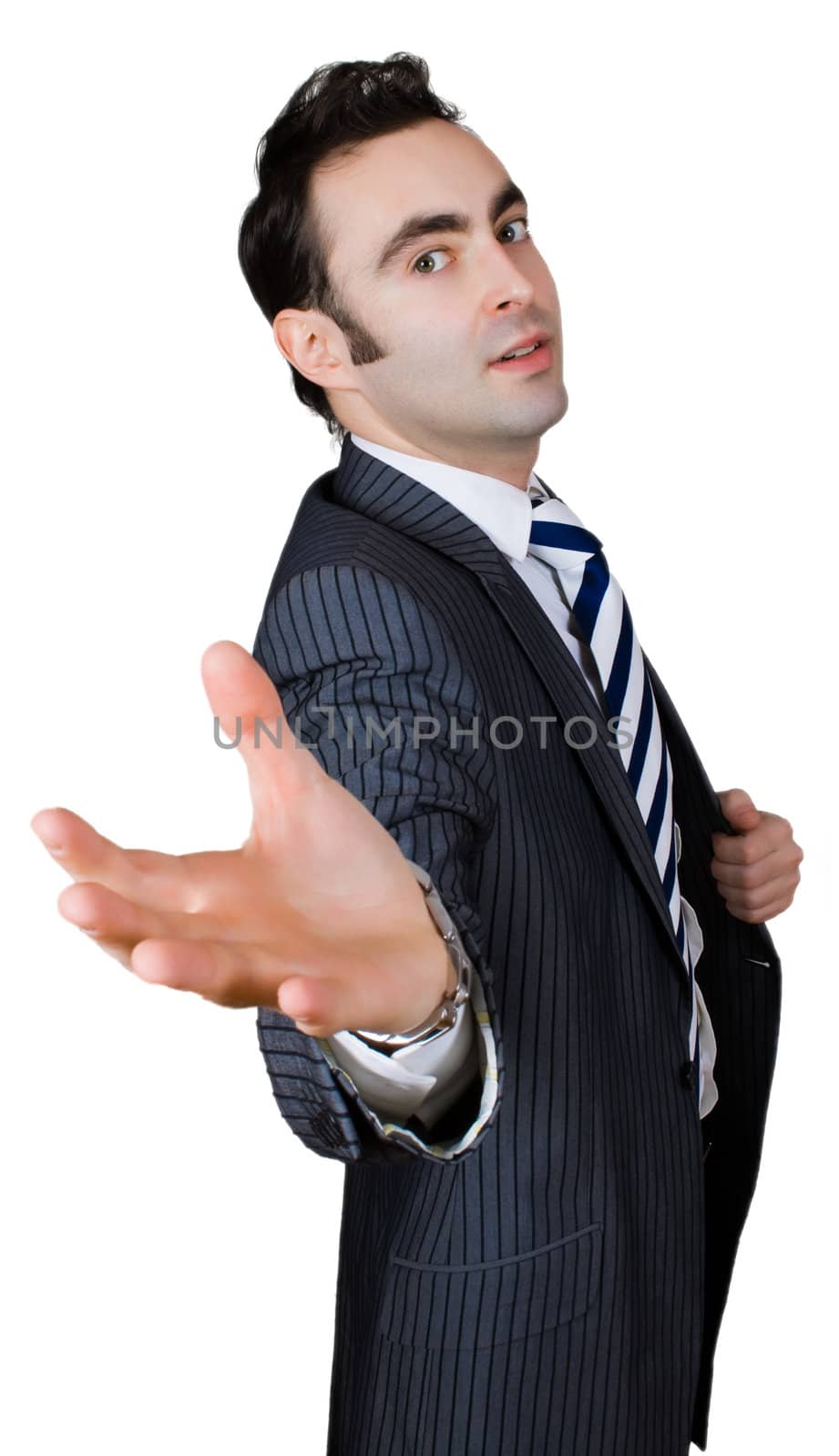 confident businessman isolated over white with clipping path