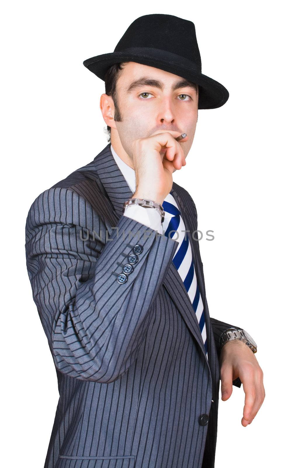  retro businessman smoke a cigarette by AndyTu