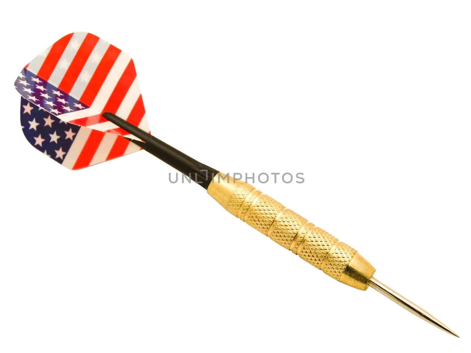 Photo of single dart over the white background
