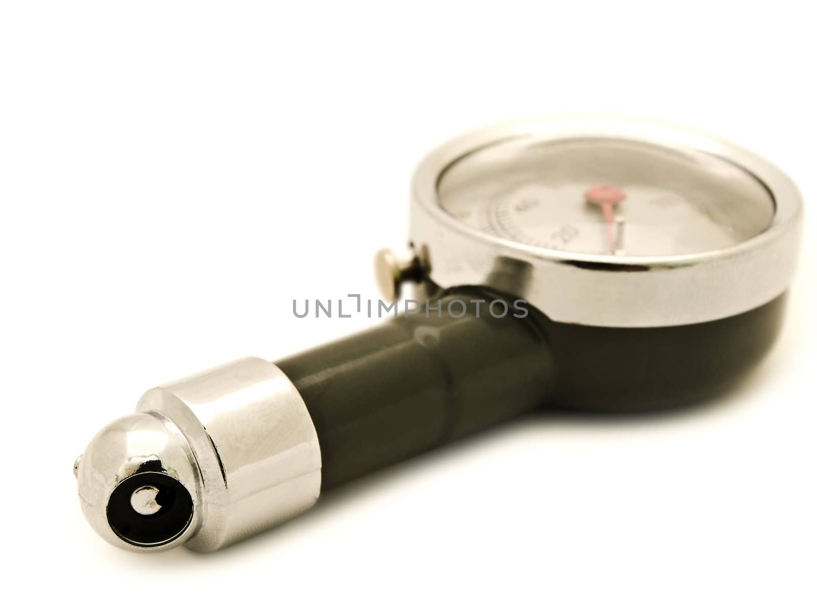 tyre pressure gage with zero point over white