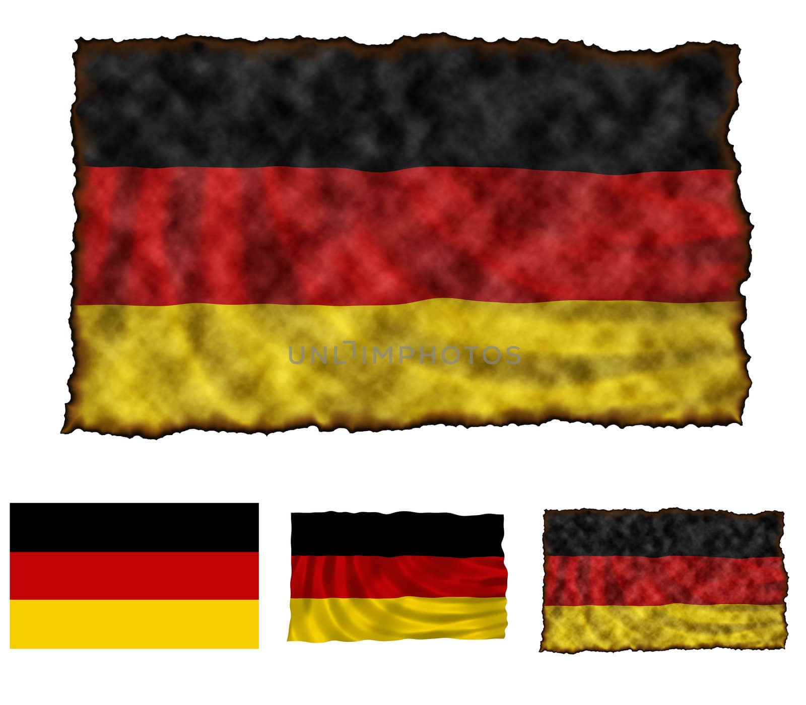 Illustration of national color of Germany in three different styles