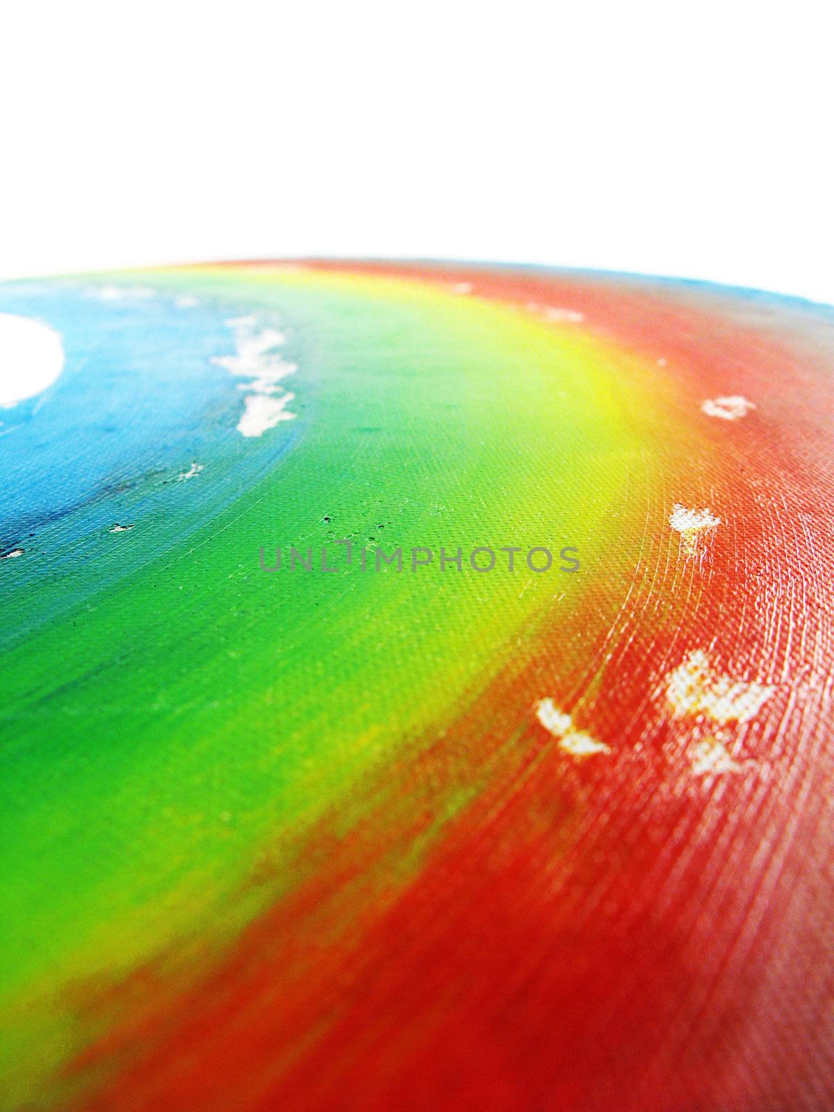 Oil Painted rainbow isolated on white.