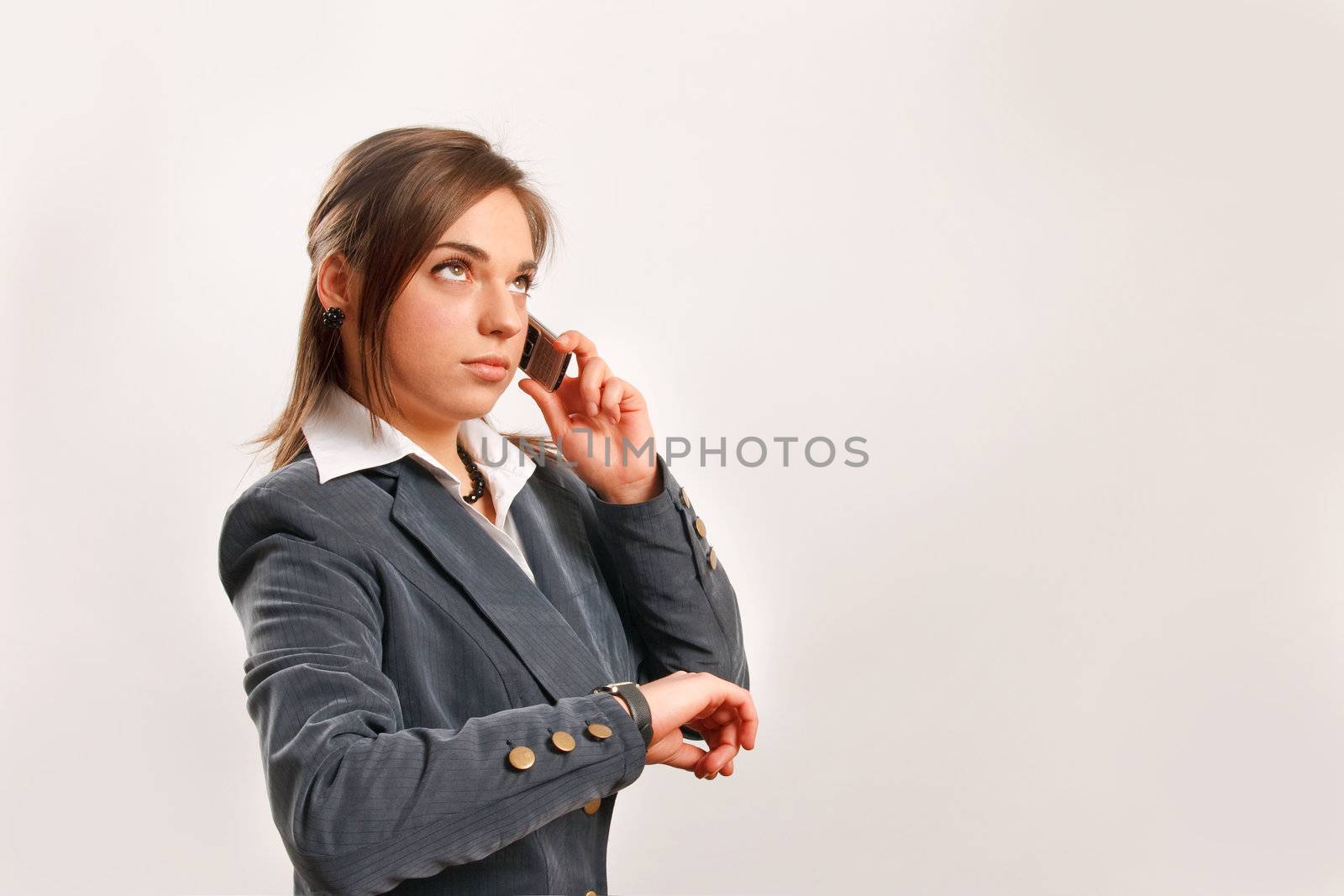 Business woman talking on the phone.