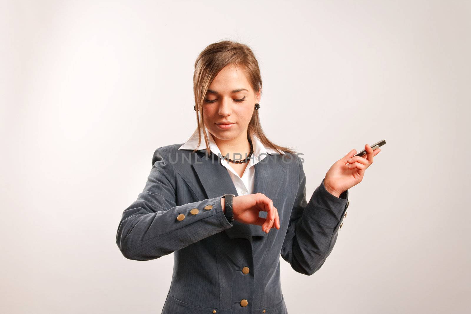 Business woman talking on the phone.