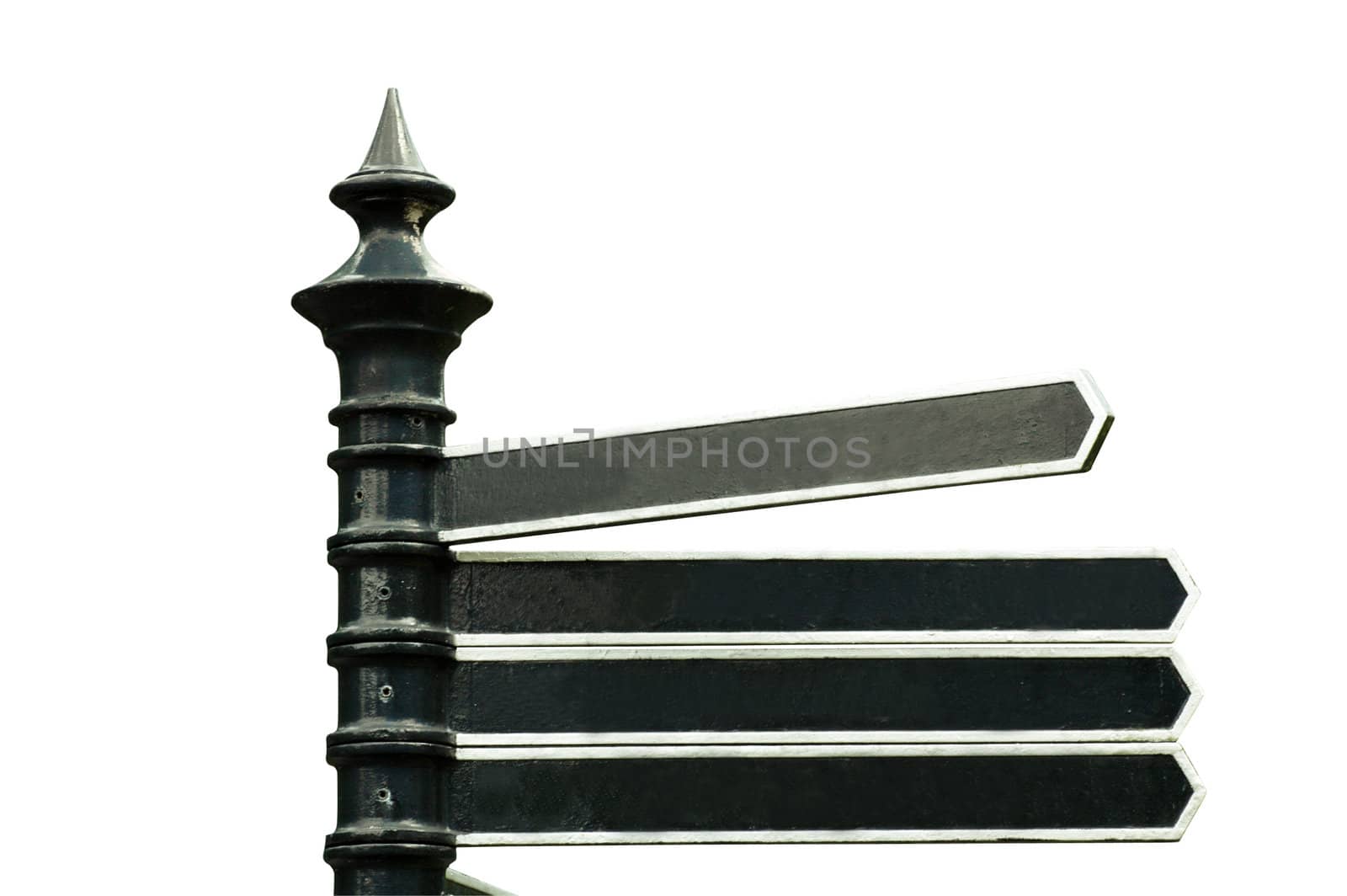 Edged out blank direction signs with clipping path