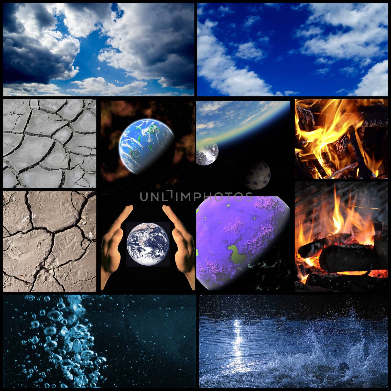 The Four Elements - Air, Fire, Water, Earth