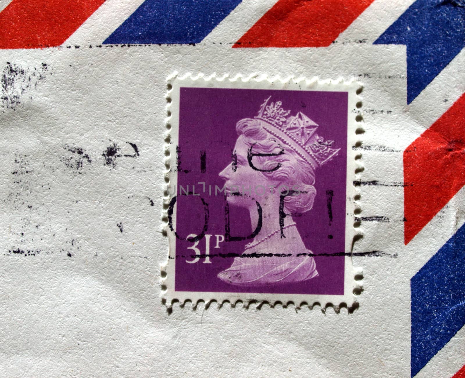 Postage letter envelope for air mail shipping