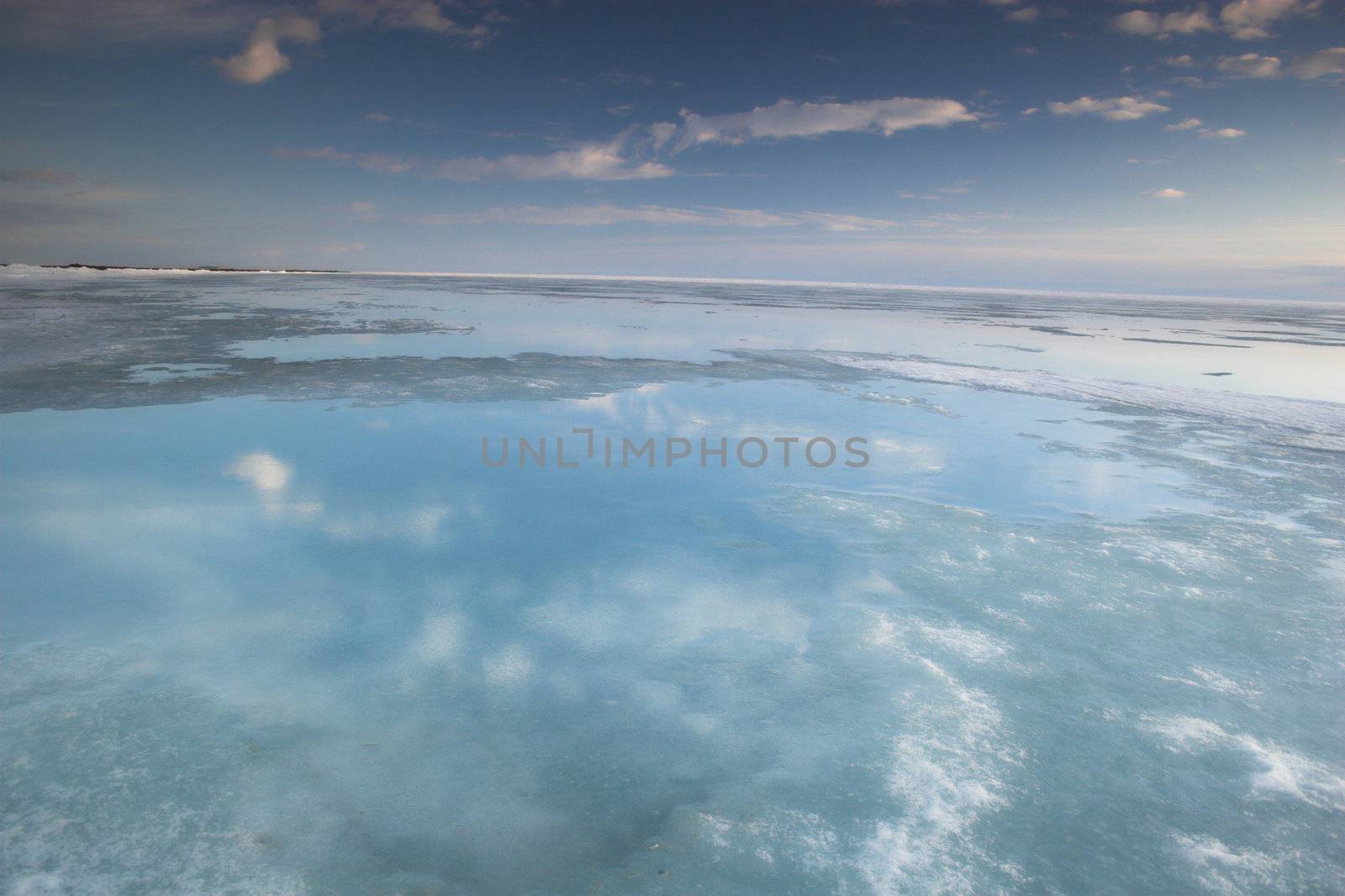 Aerial view of an Arctic Ocean