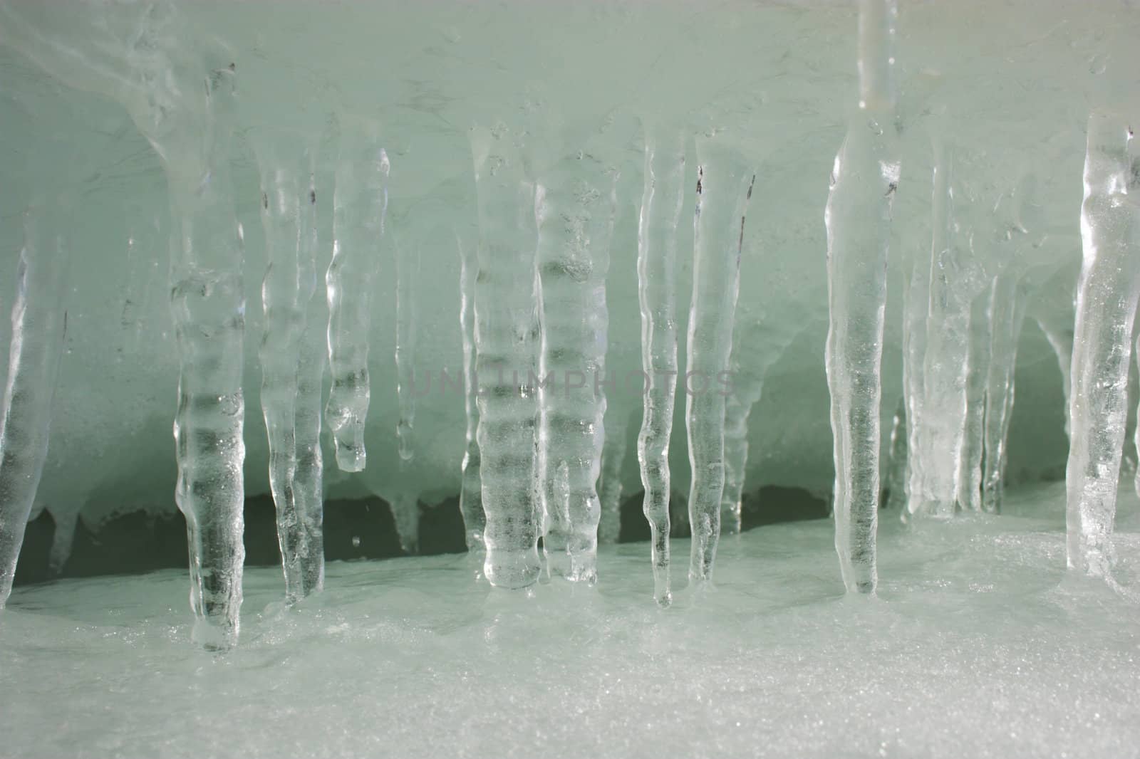 Close up view of the ice near Arctic ocean shore