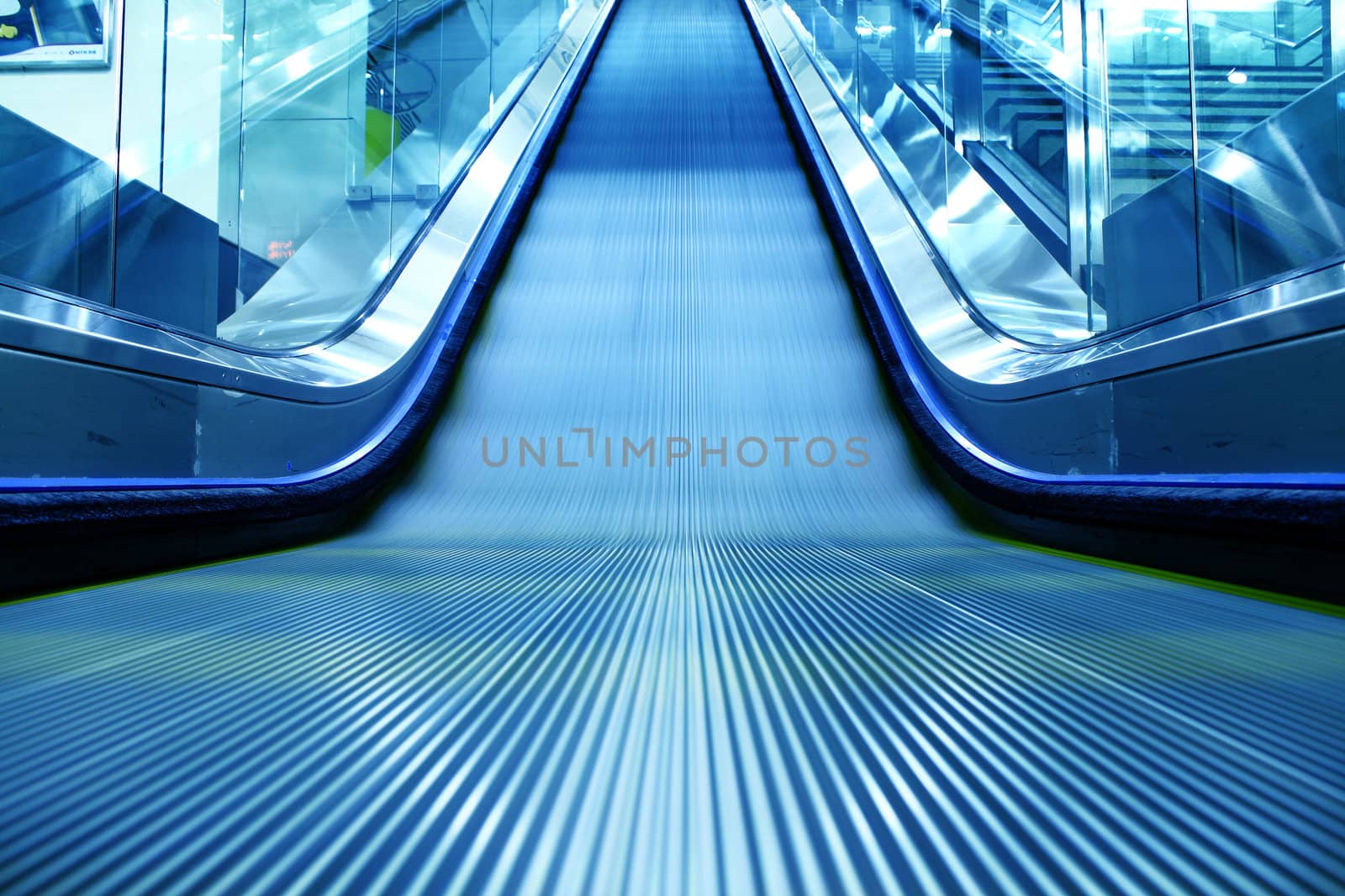 escalator of the subway station in hongkong china. 