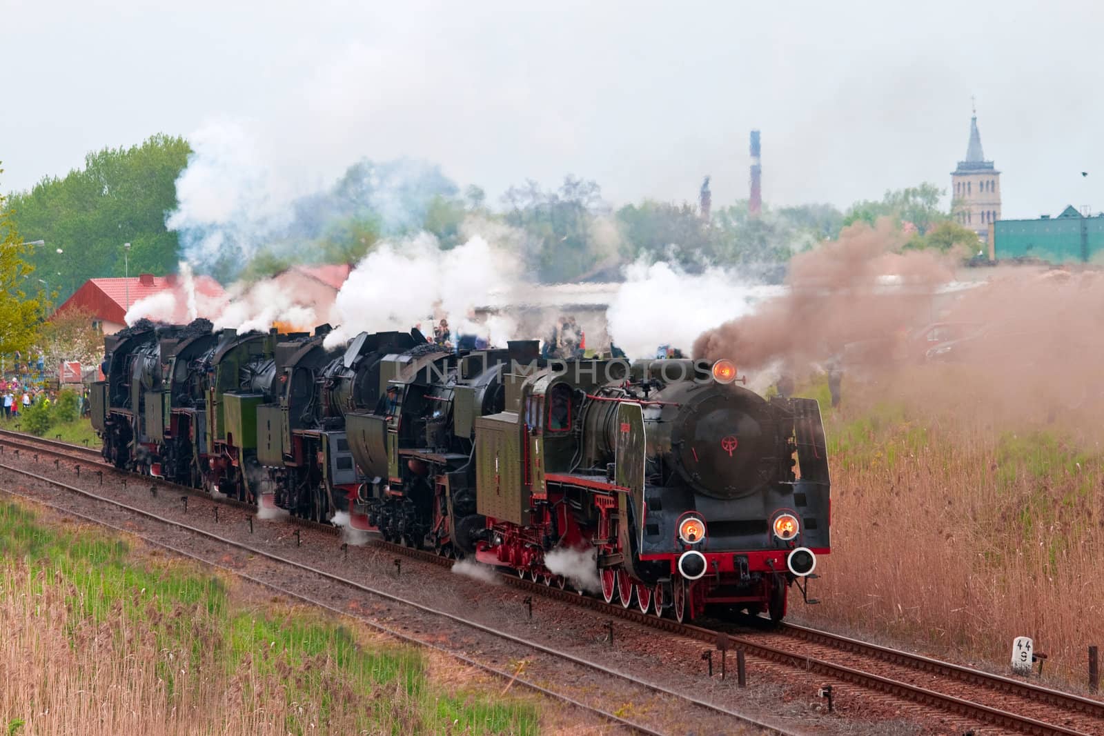 Retro steam locomotives parade in Poland
