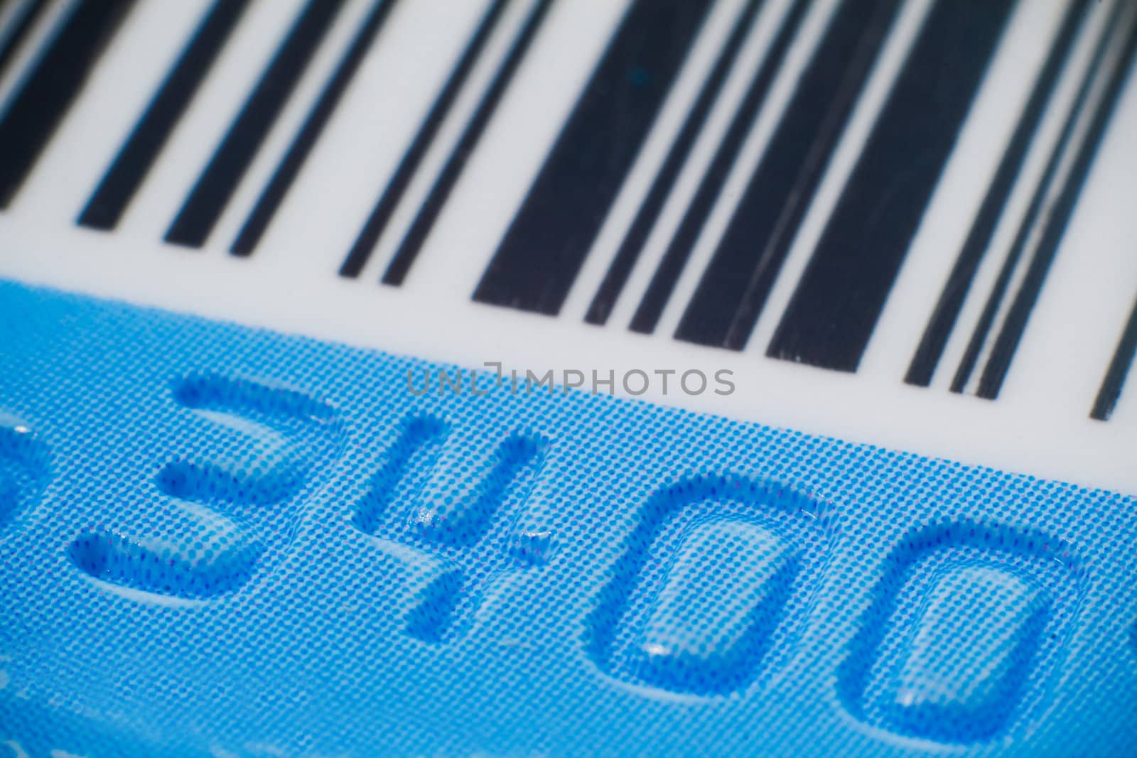 Macro close-up of plastic credit card
