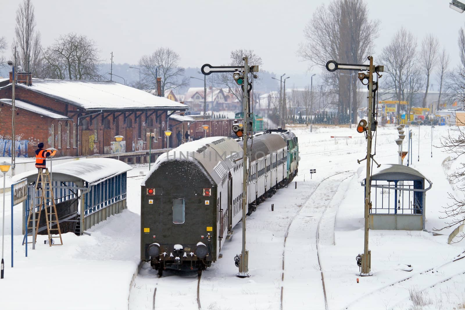 Train waiting at the old small station