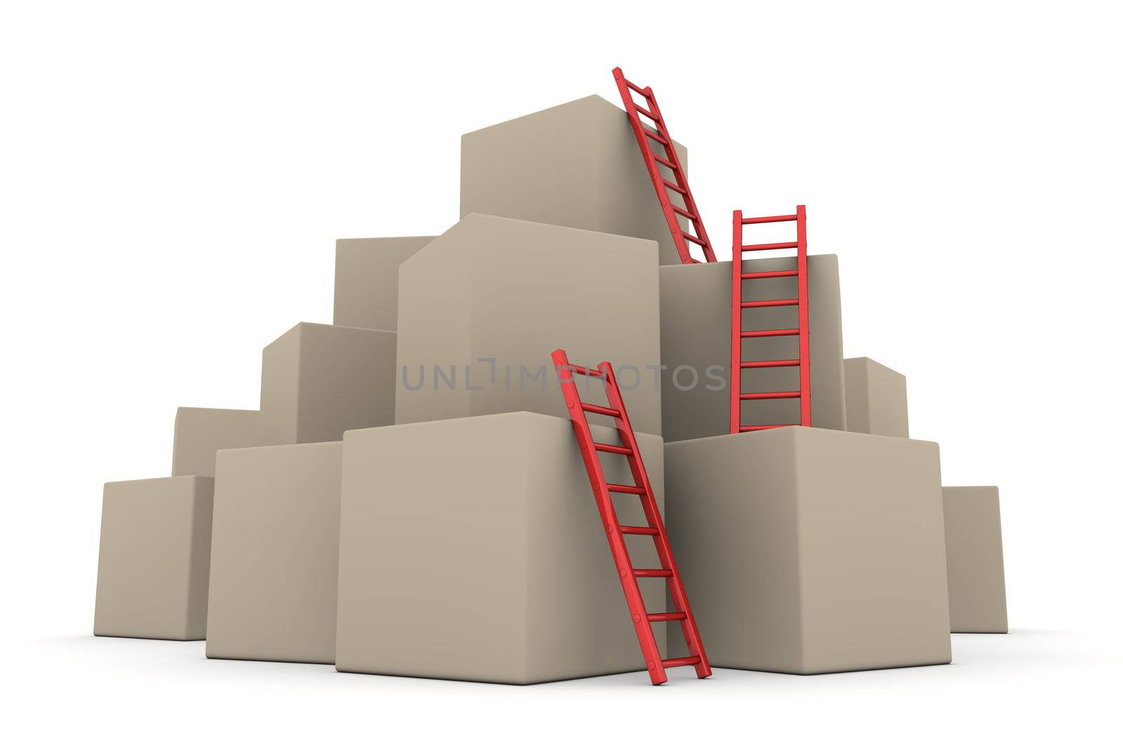 Batch of Boxes - Climb up with Glossy Red Ladders by PixBox